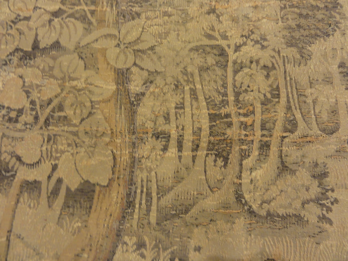 27167 Antique Belgium tapestry with condition issues