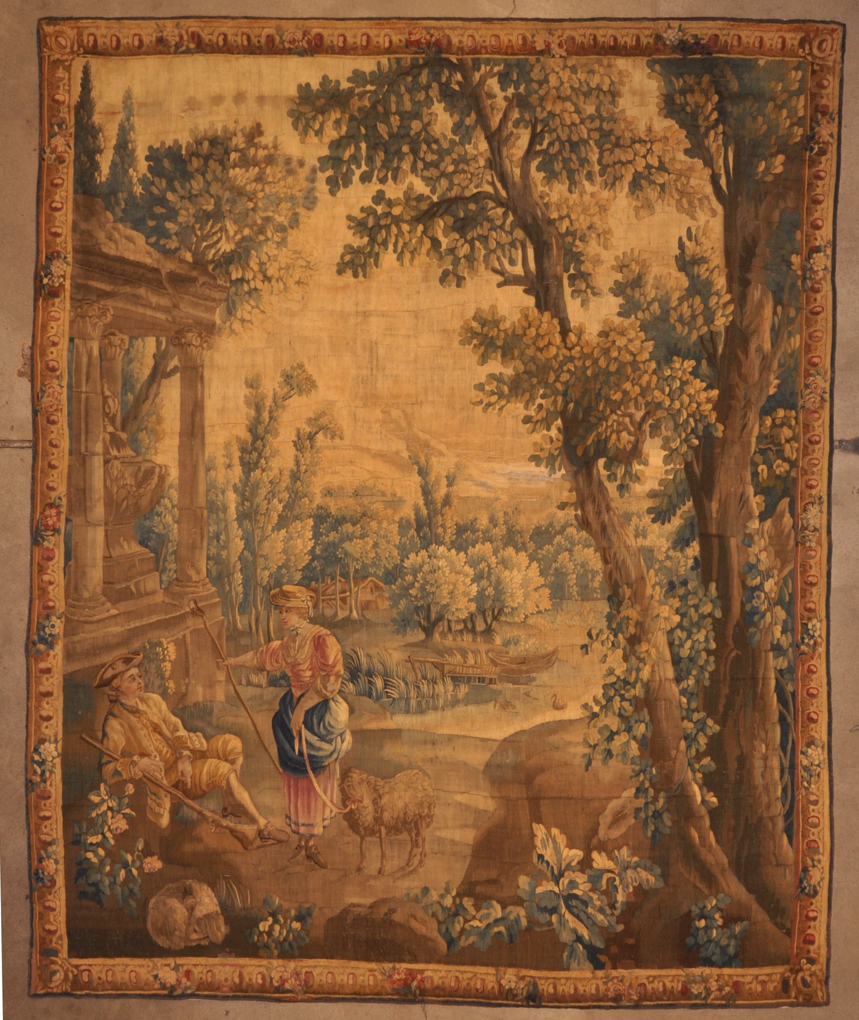 27497 Important Antique Concert Hall Tapestry