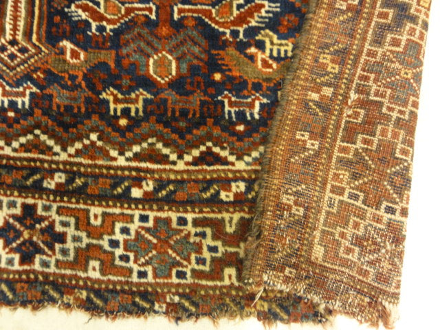 30072 Antique Persian Kahmseh Chicken Rug