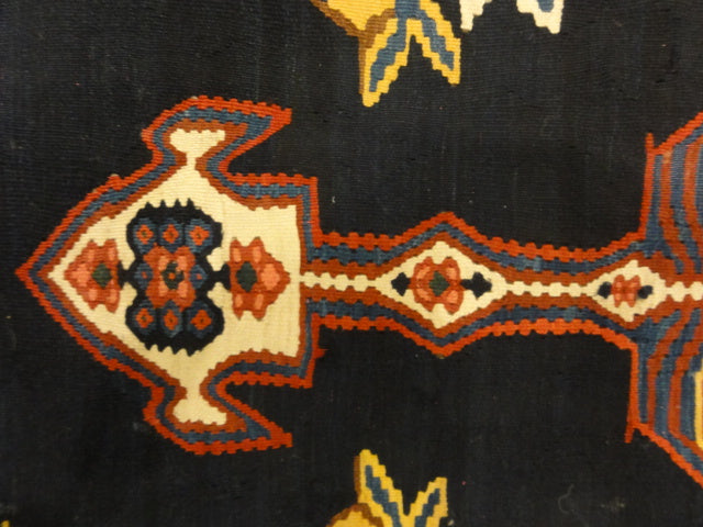 30087 Antique Persian Finest Silk Bijar Kelim with multiple color Silk Foundation