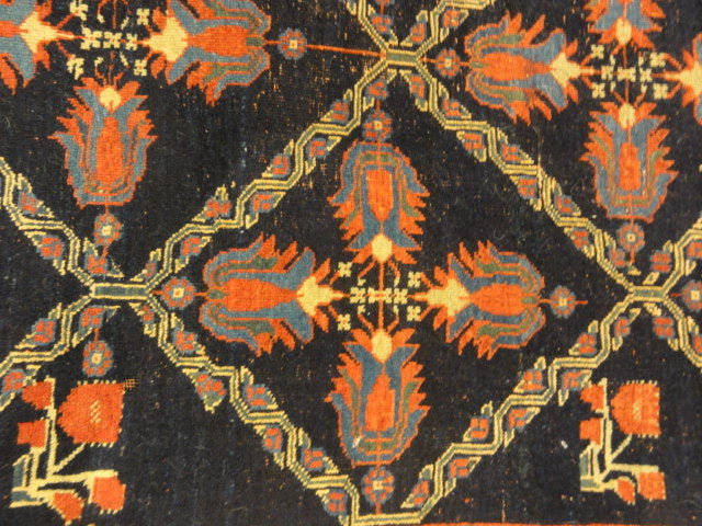 29858 Rare Antique lettuce Afshar Rug ca.1880