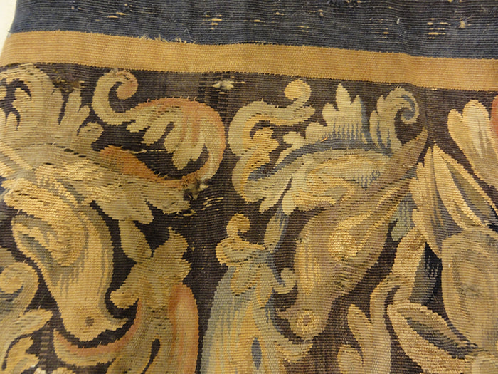 27499 Antique Original Aubusson Tapestry
