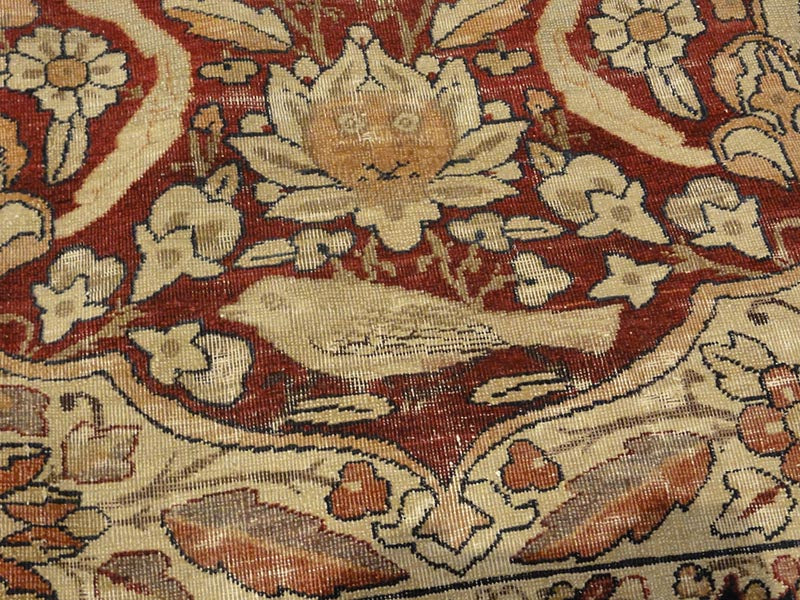 28271 Rare important Kermanshah in a Safavid Design with Garden of Paradise and wild animls and Mythical creatures and dragons. woven ca.1850 or earlier