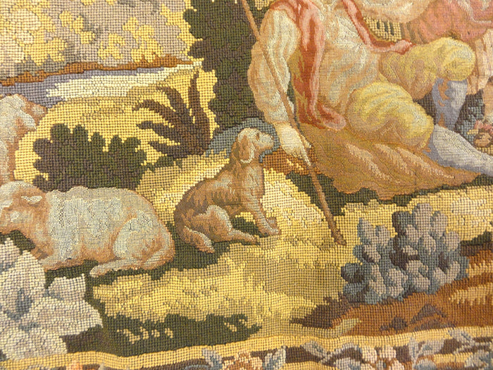 27189 antique Needlepoint Tapestry hanging