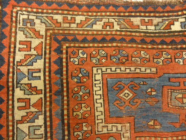 30096 Antique Fachralo Kazak Rare Prayer Rug from Caucasus