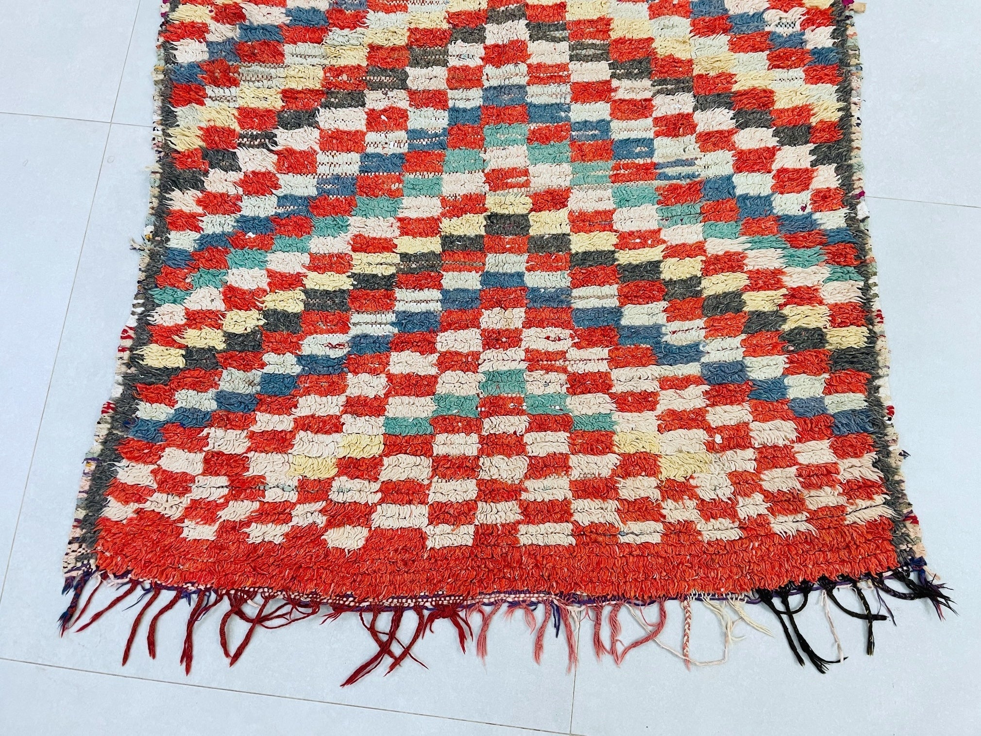 Moroccan Boucherouite Rug 3x6 ft - N7211