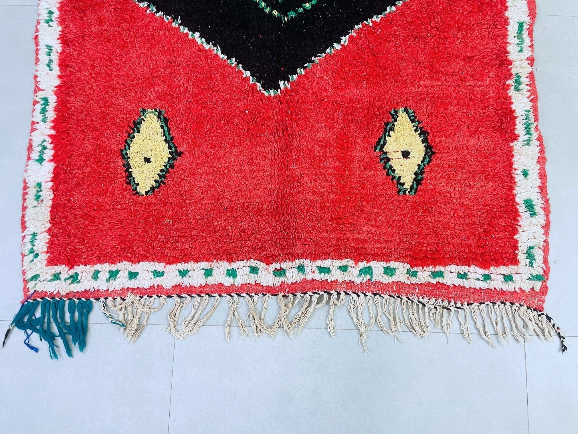 Bold Moroccan Boucherouite Rug 4x5 - TB15