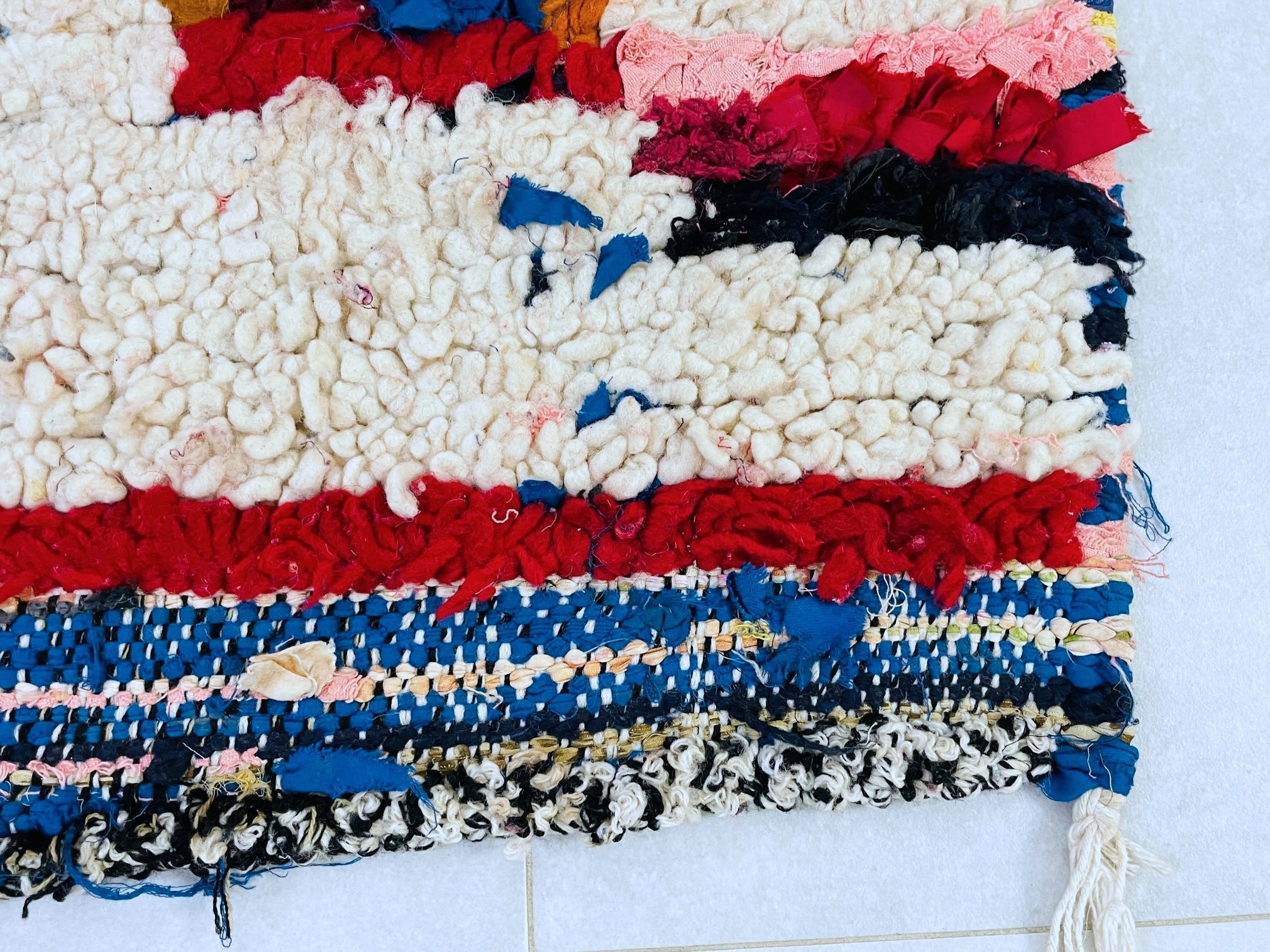 Moroccan Boucherouite Rug 2x4 ft - N7212