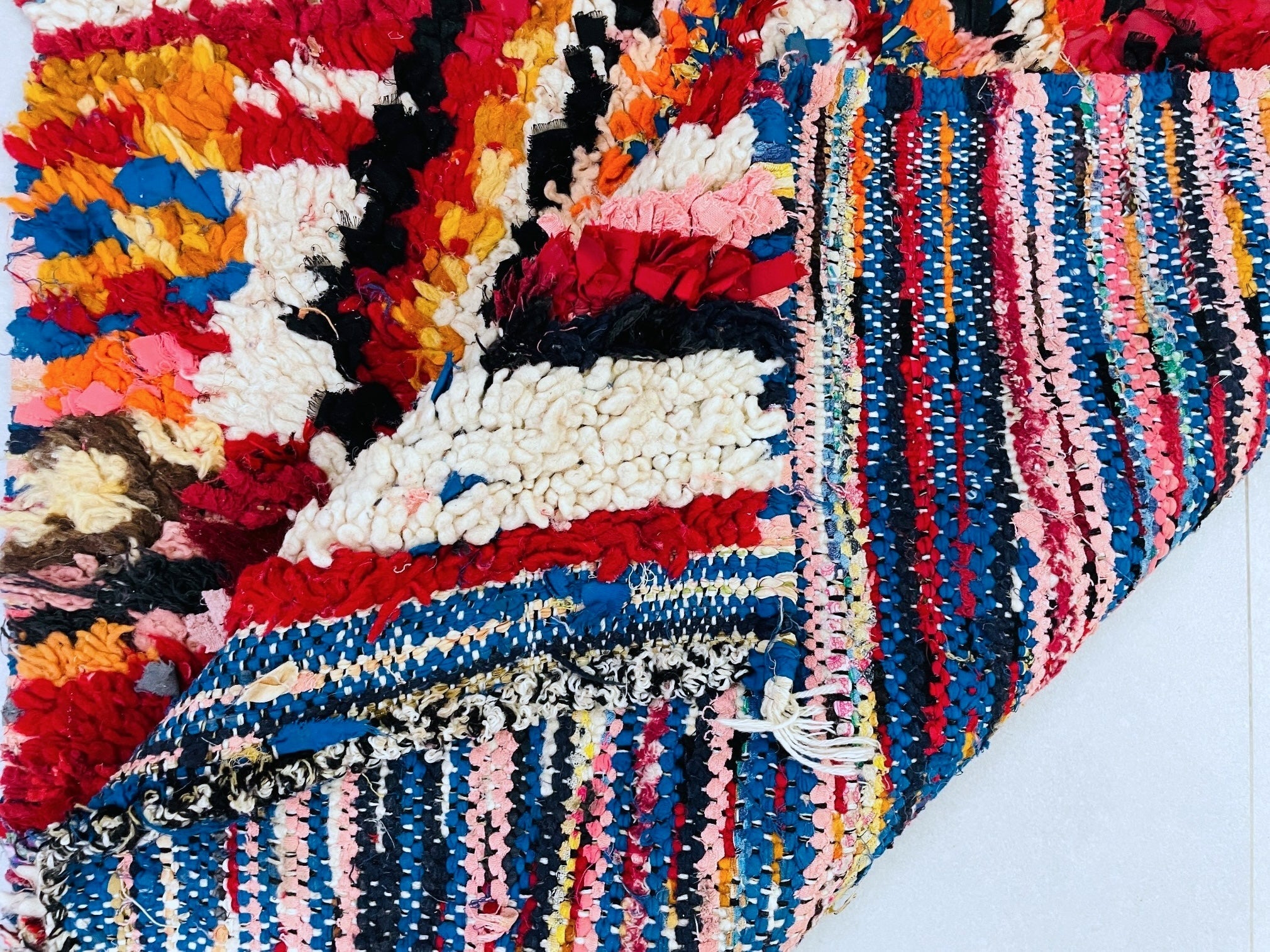 Moroccan Boucherouite Rug 2x4 ft - N7212
