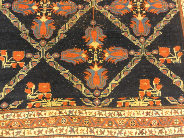 29858 Rare Antique lettuce Afshar Rug ca.1880