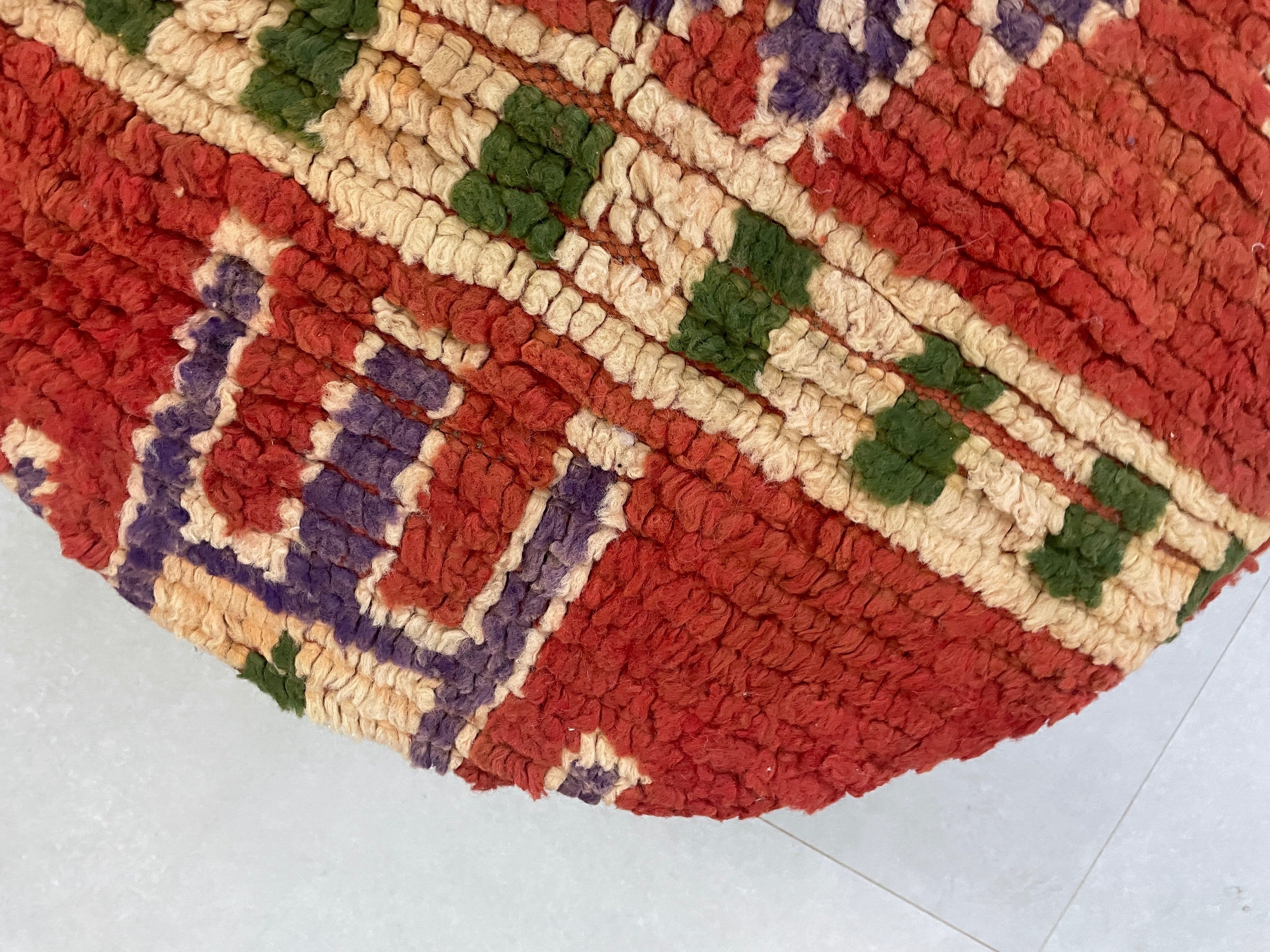 Round moroccan pouf cover - R43