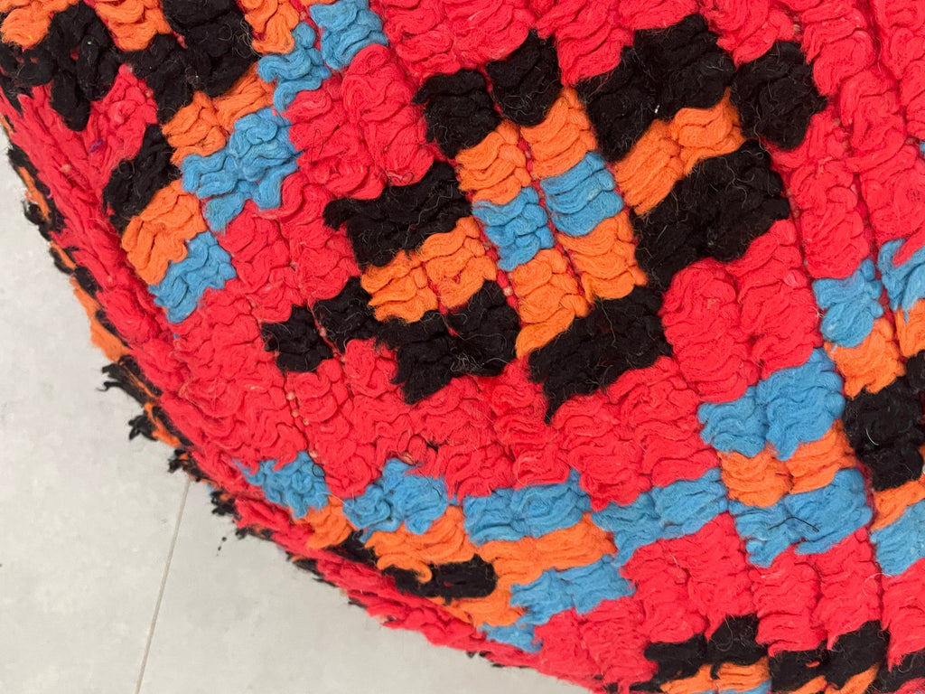Round moroccan pouf cover - T2