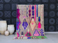 Colorful Handmade Wool Berber rug 6x9 - A96