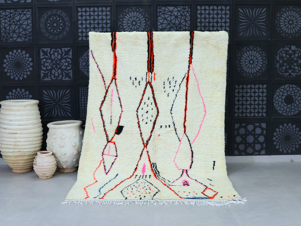 Beni ourain  moroccan rug 6x9 ft - A19